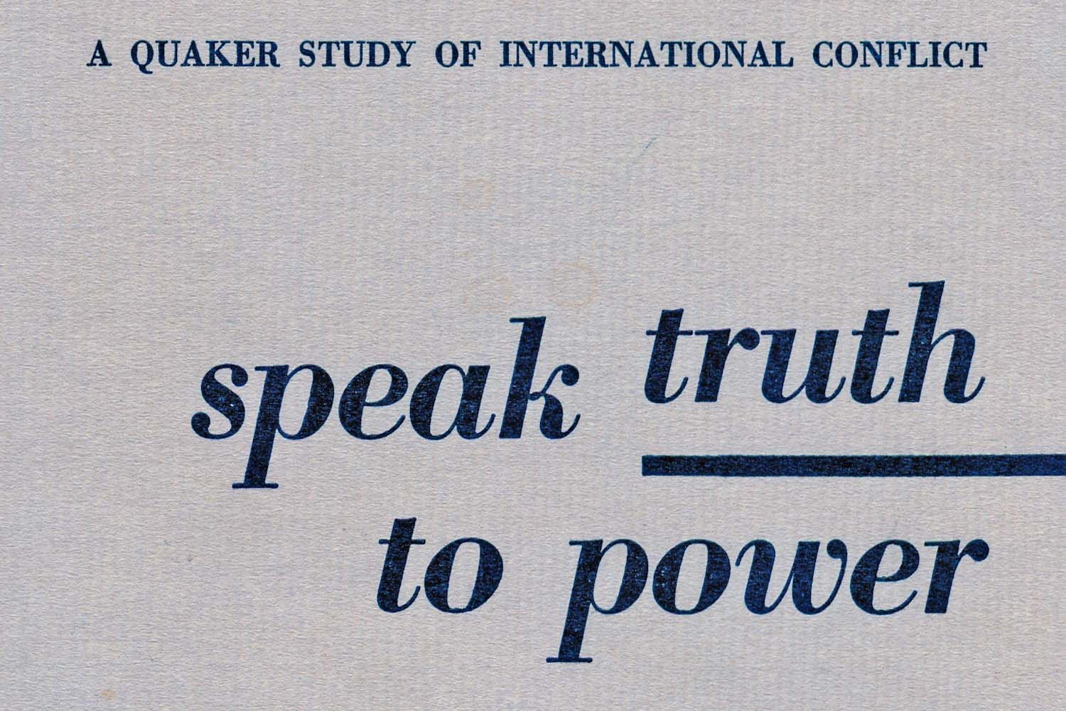 Cover of a book titled Speak Truth to Power