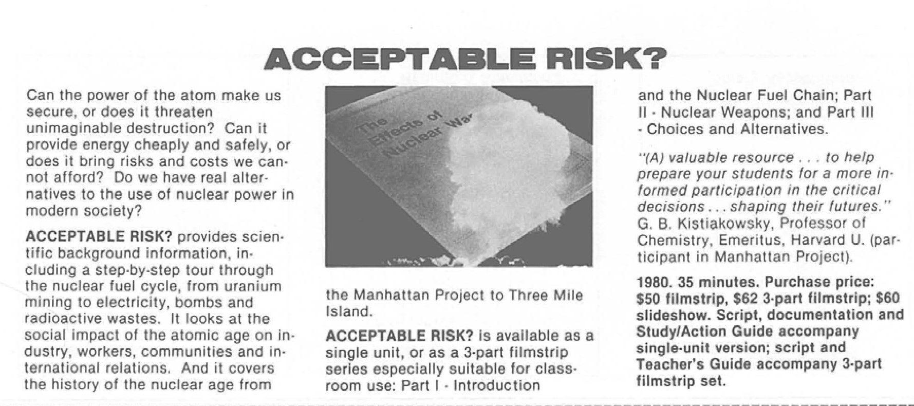 Acceptable Risk | American Friends Service Committee