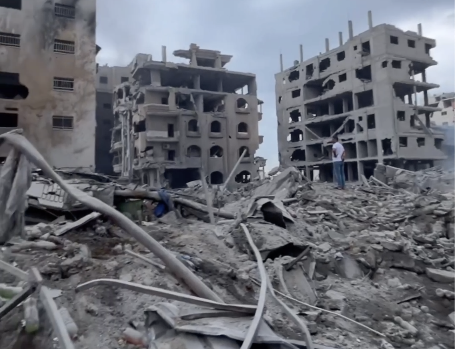 The remains of bombed buildings in Gaza