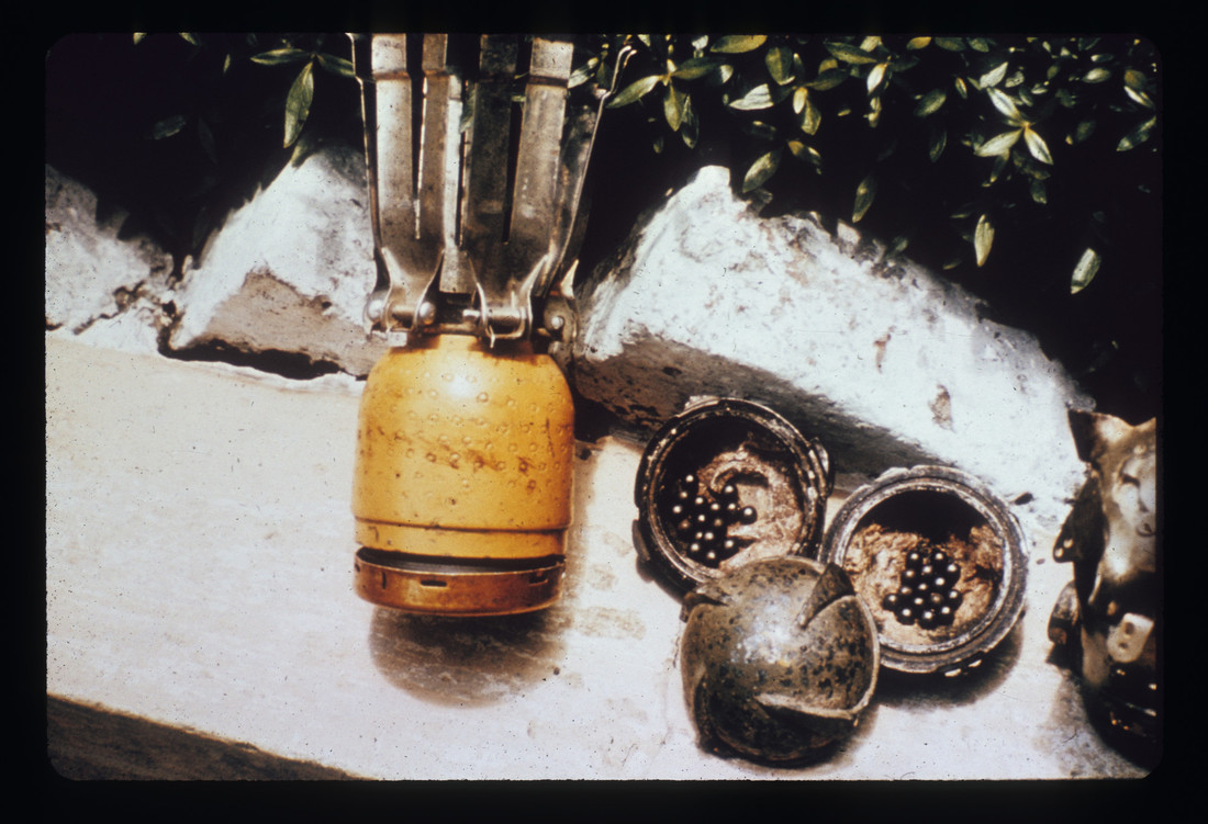 Munitions on display from NARMIC's slideshow 'Automated Air War.'