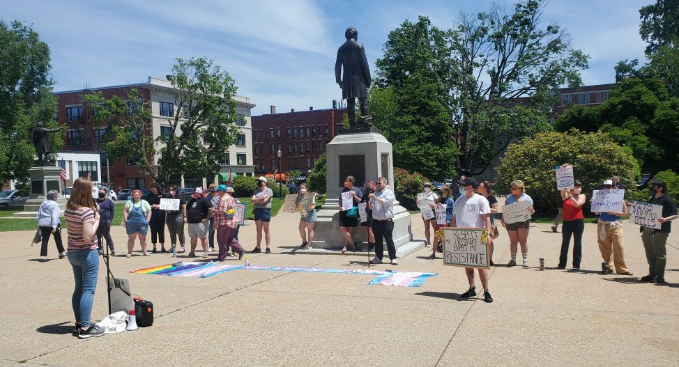 Rally for transgender rights at the State House, June 13, 2024