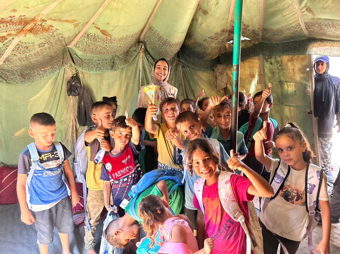 Bringing school supplies to Gaza’s children