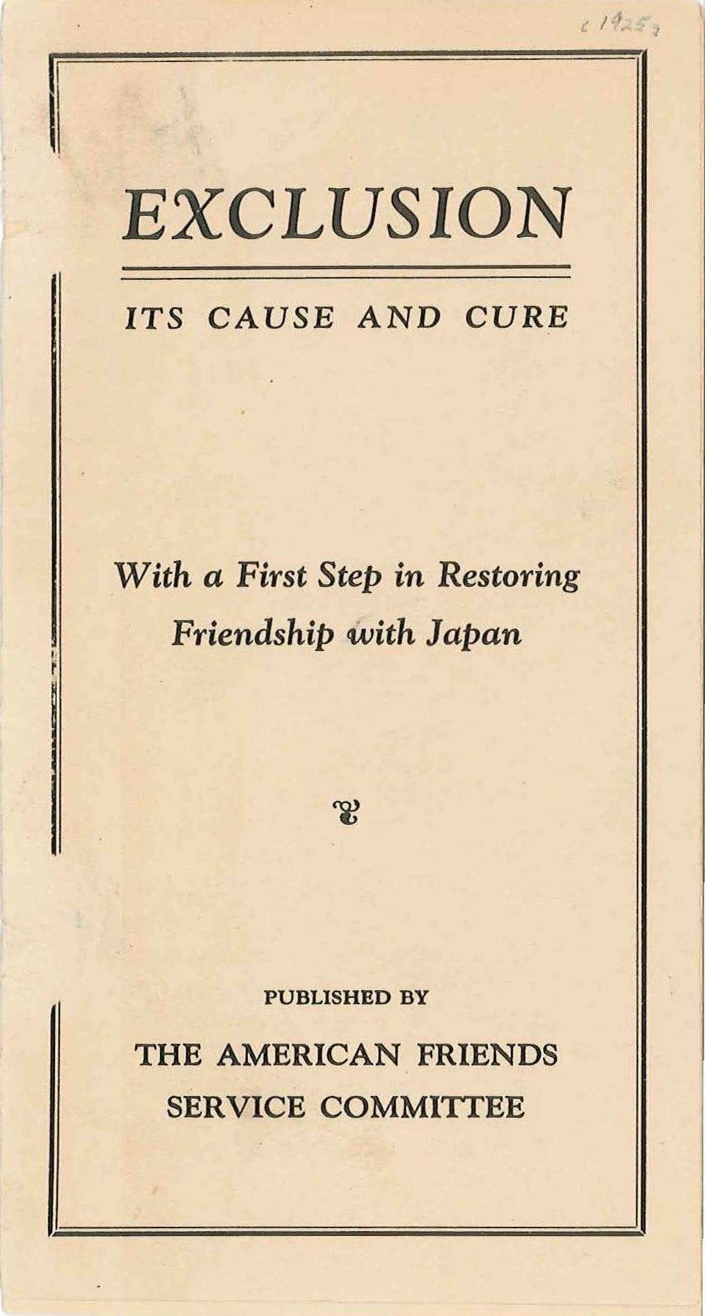 Cover of a pamphlet published by AFSC