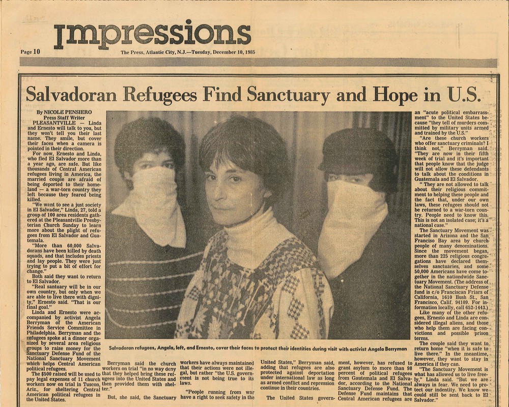 Cover of a newspaper featuring an article on AFSC work
