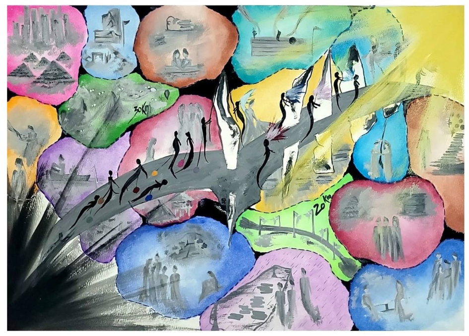Artwork #2: “Bridging the Divide: From Shadows to Light”