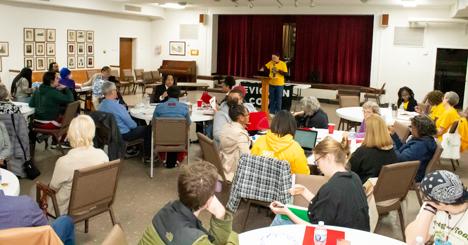 Community members attend a session of Eviction Court Watch Training
