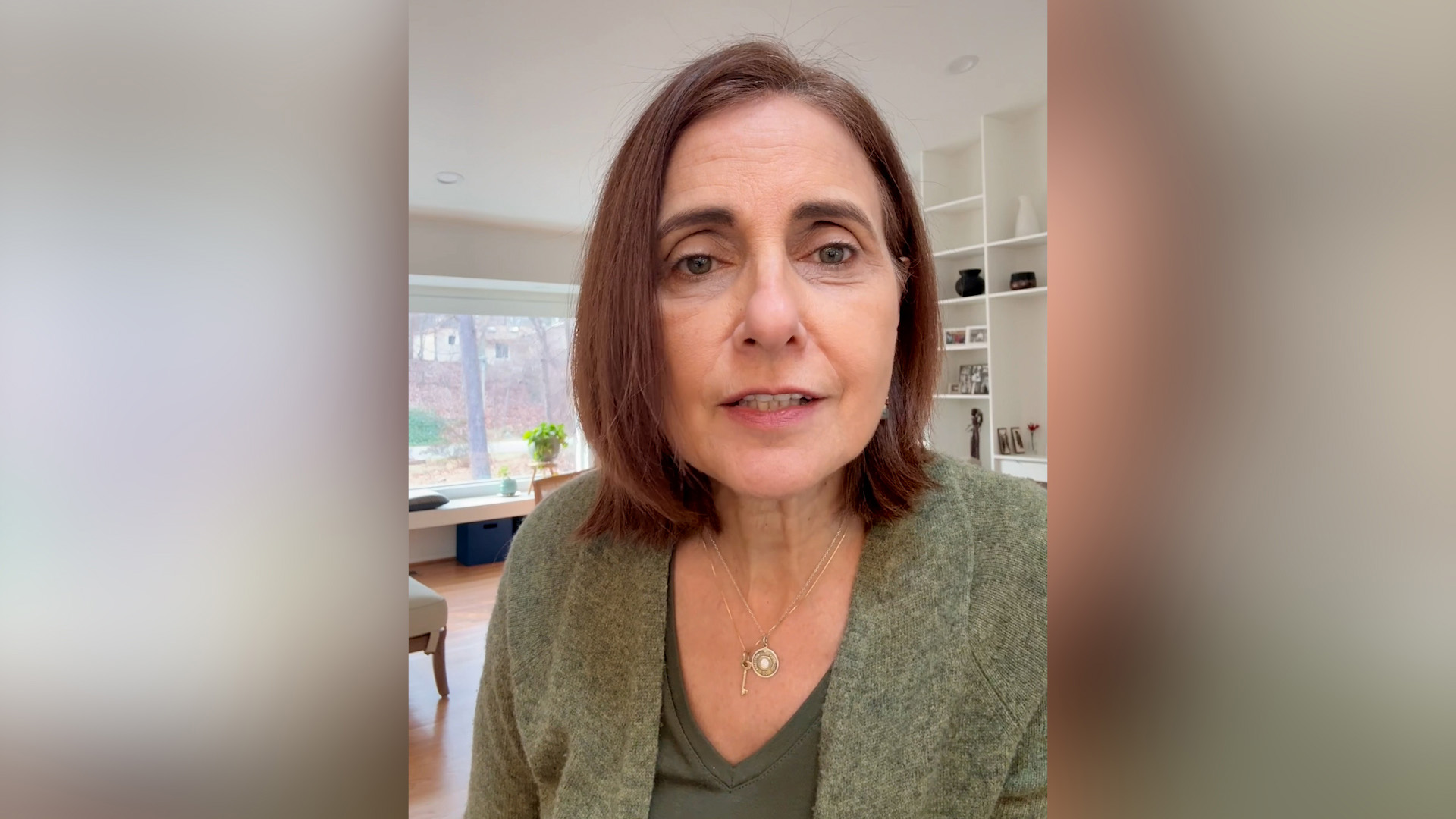 Joyce Ajlouny speaking in her office