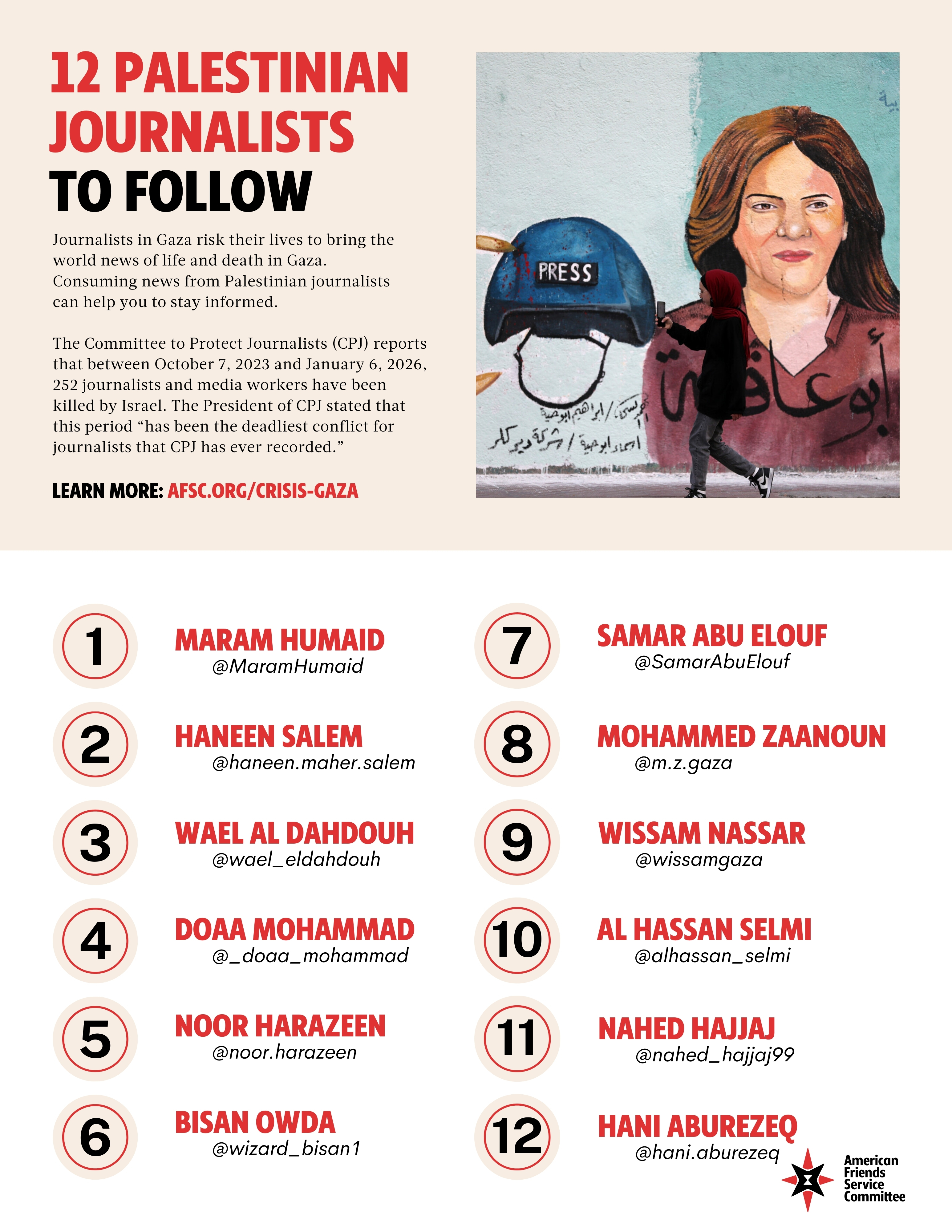 12 Palestinian Journalists to Follow