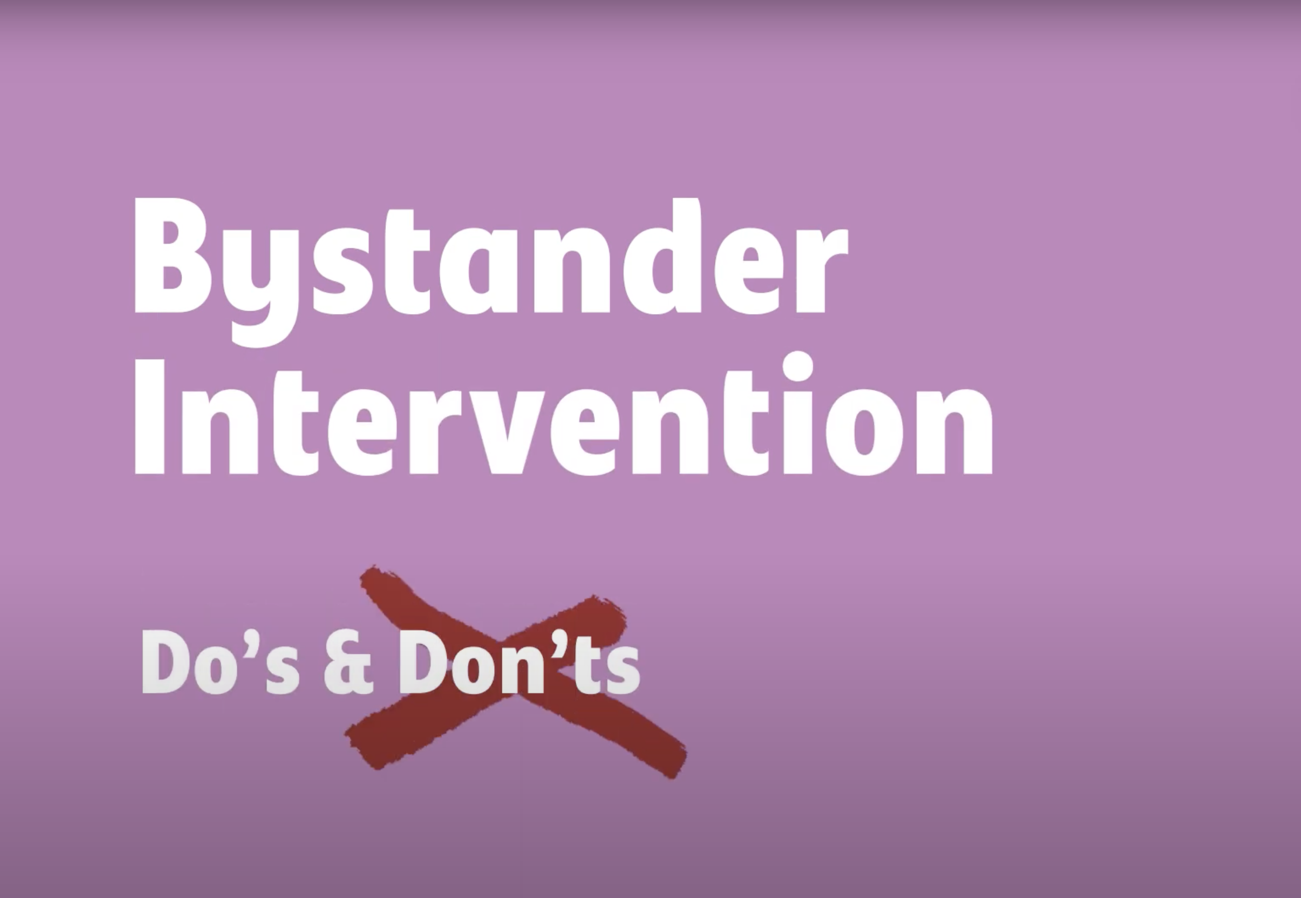 BYSTANDER INTERVENTION    