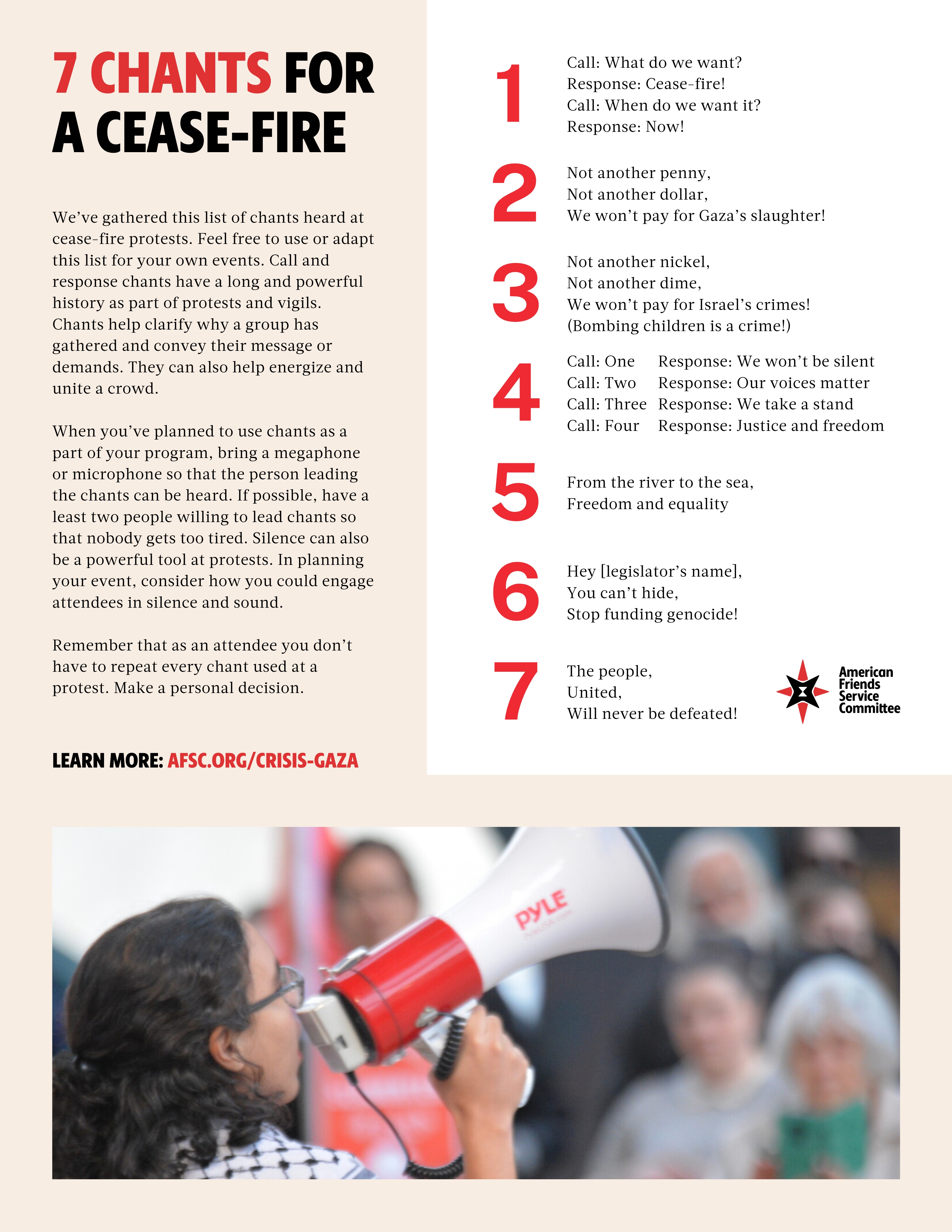 7 Chants for a Cease-fire