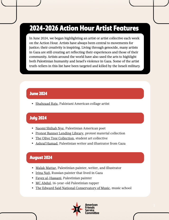 Action Hour Artist Feature 2024-2026