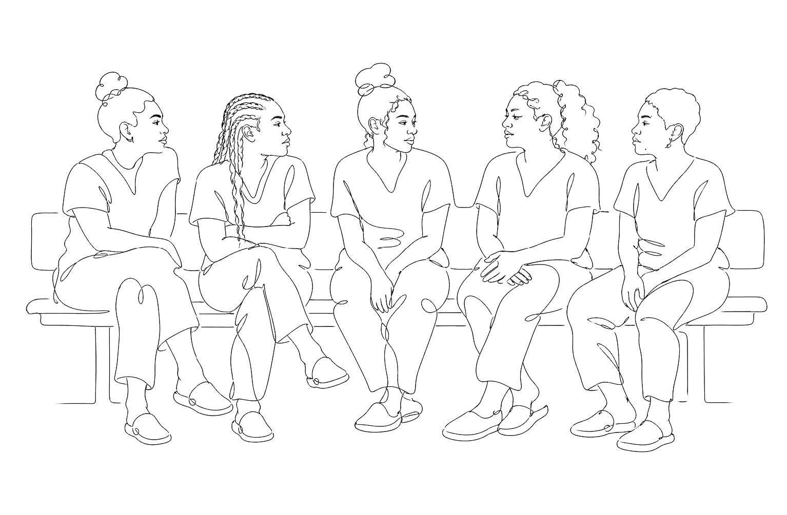 drawing of women in prison