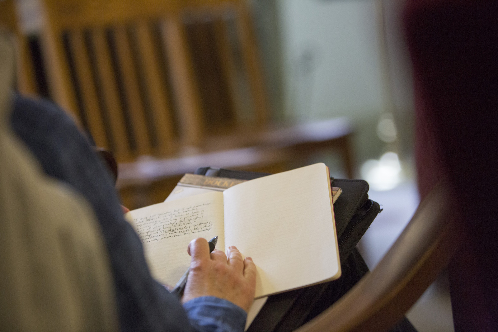 A Quaker taking notes