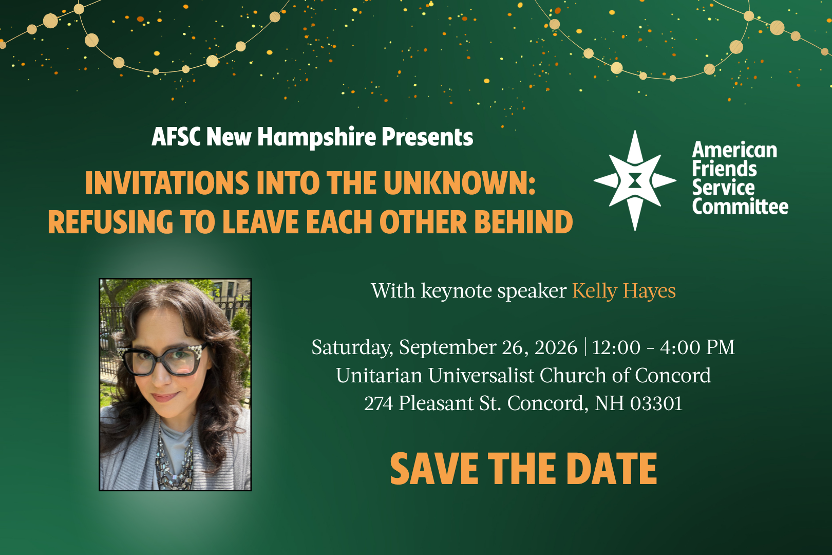 Save the Date: 2026 AFSC New Hampshire Annual Celebration