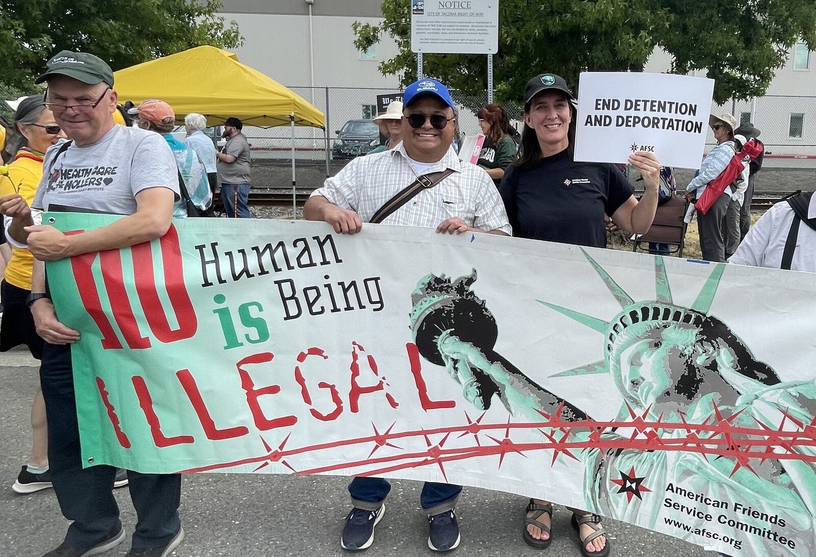 AFSC staff rally for immigrant rights