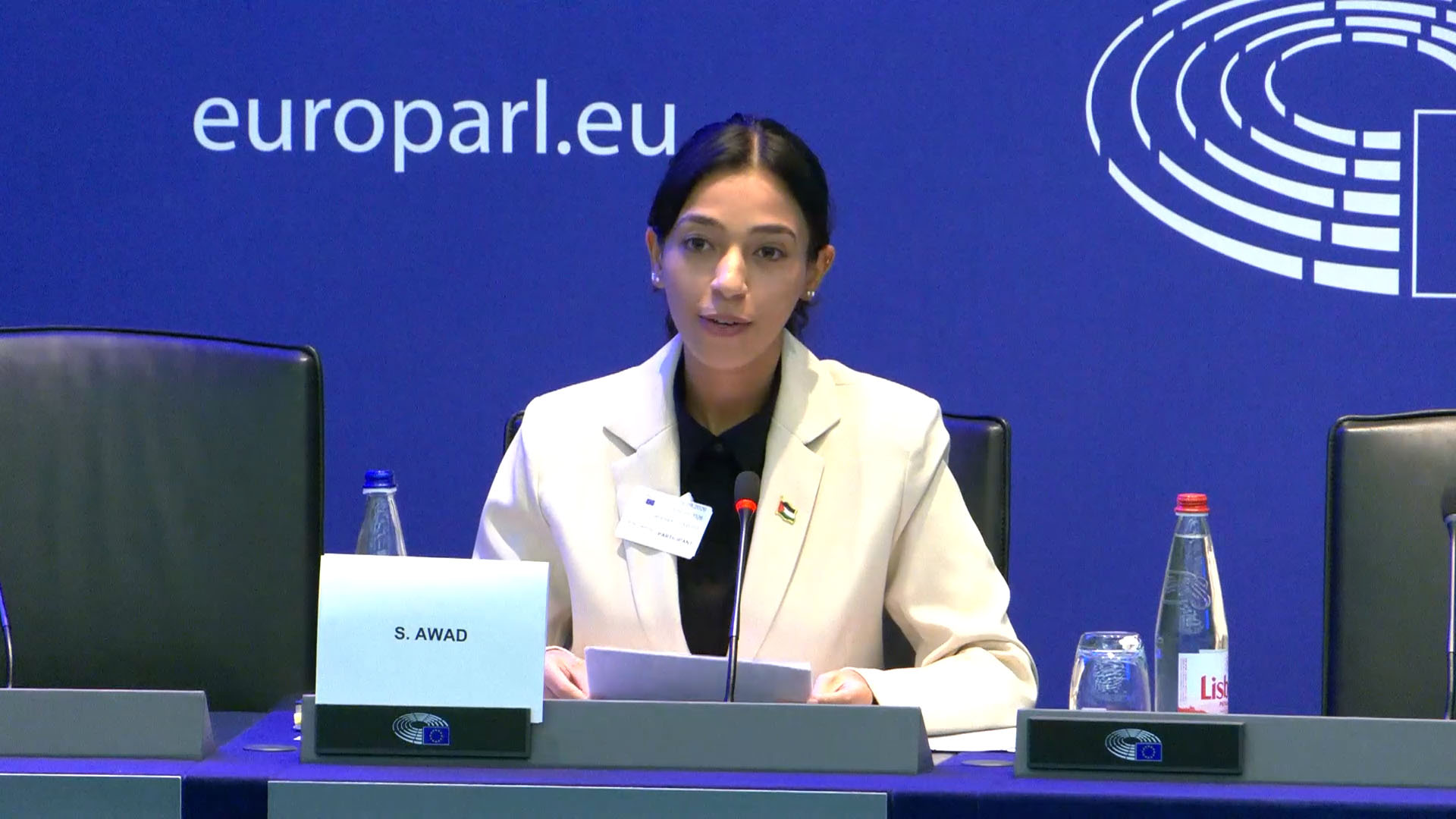 Serena speaking at the European Parliament