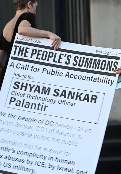 People's Summons for Palantir executive in DC