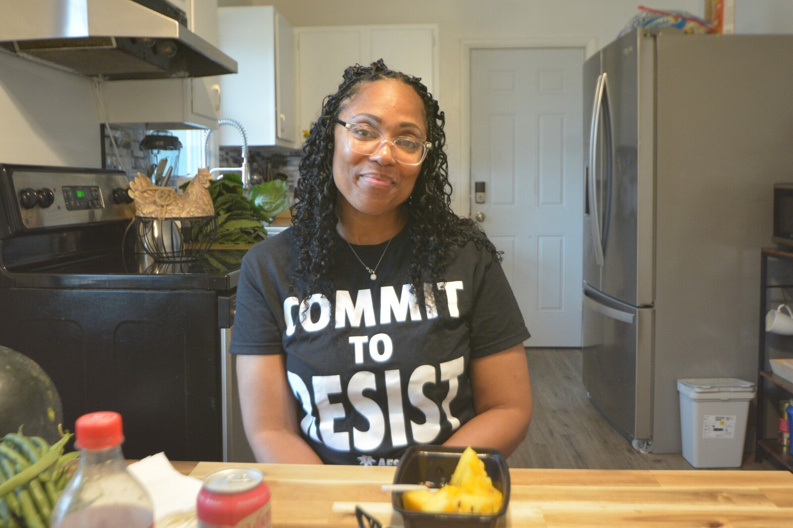 Shavonne Davis in the kitchen of Healing Homes Farm during a recent open house 