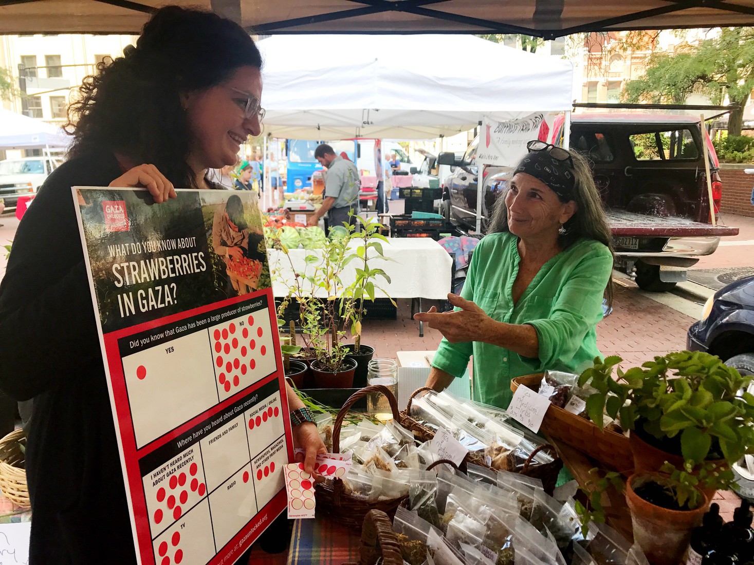 “Think of Gaza when you eat a strawberry”: Lessons on engagement from U.S. farmer’s markets 