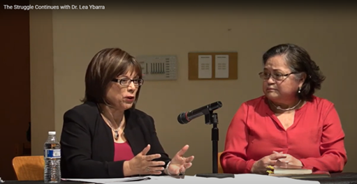 Dr. Lea Ybarra and Myrna Martinez Nateras of AFSC speak together.