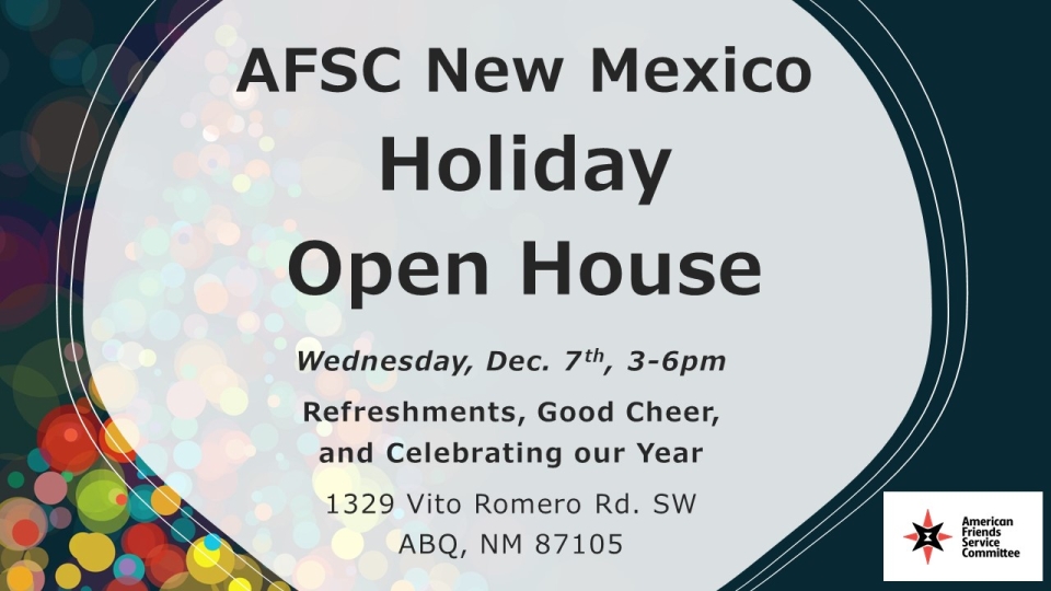 Poster for AFSC NM Holiday Open House.