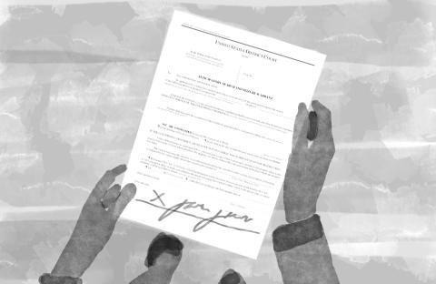 person holding piece of paper know your rights