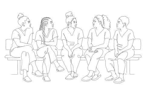 drawing of women in prison