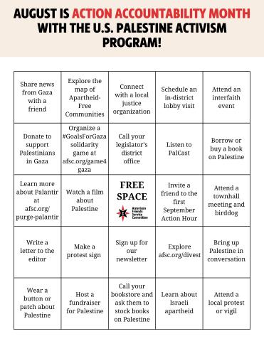 August Accountability Bingo