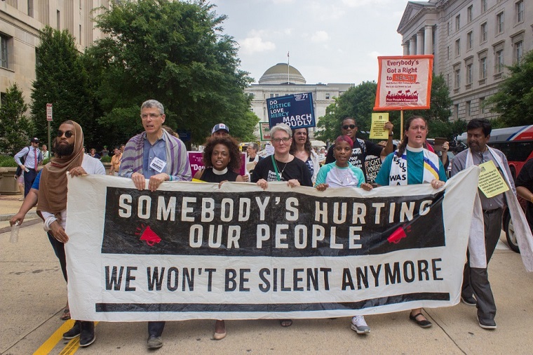 Marching with the Poor People's Campaign, June 18th, photo by Carl Roose