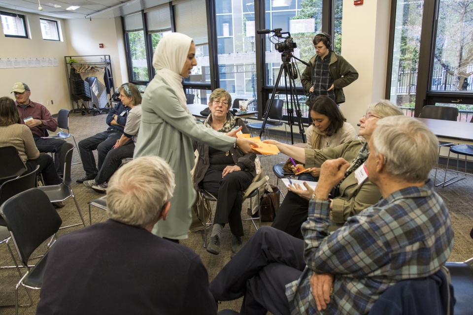 Dina El-Rifai (standing, center) co-facilitated a CAI training in Philadelphia. Photo: James Wasserman