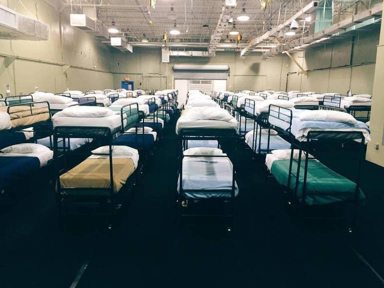At Homestead, children slept in military-like dorms that could hold up to 250 people. Photo: Department of Health and Human Services