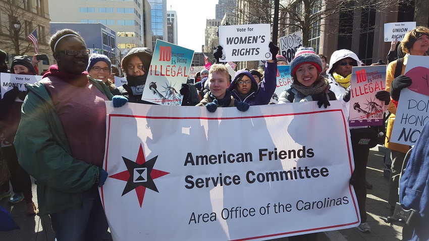 AFSC at an annual march in North Carolina. Lori Khamala / AFSC.