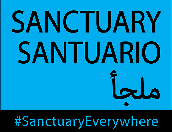 #SanctuaryEverywhere Yard Sign Copyright AFSC